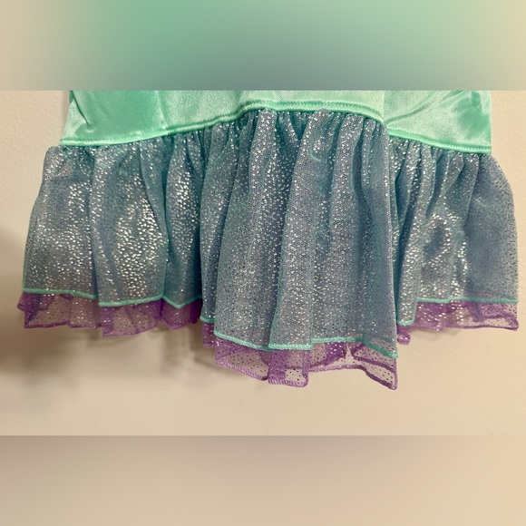Disney Ariel long nightgown blue purple teal watercolor size 4 child toddler - Picture 6 of 7